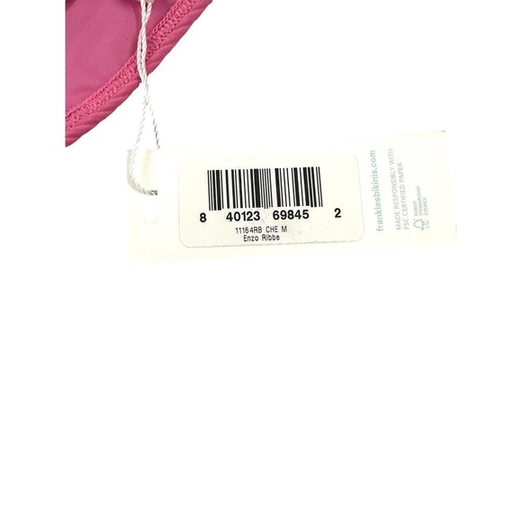 Frankies Bikinis Enzo Ribbed Cheeky Bikini Bottom Cherub Barbie Pink Medium New - Picture 11 of 13